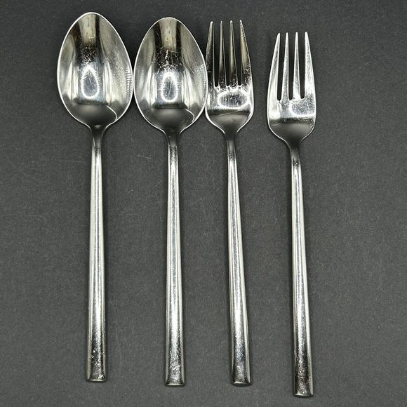 Cambridge Rachel Stainless Flatware Glossy Wide Slant Tip 10 Piece Mixed Lot - Picture 8 of 13
